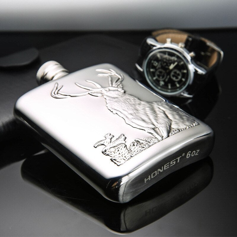 304 stainless steel wine pot outdoor portable 6 oz pure handmade fine wine set stainless steel hip flask flagon acacuss