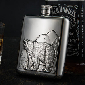304 stainless steel wine pot outdoor portable 6 oz pure handmade fine wine set stainless steel hip flask flagon acacuss