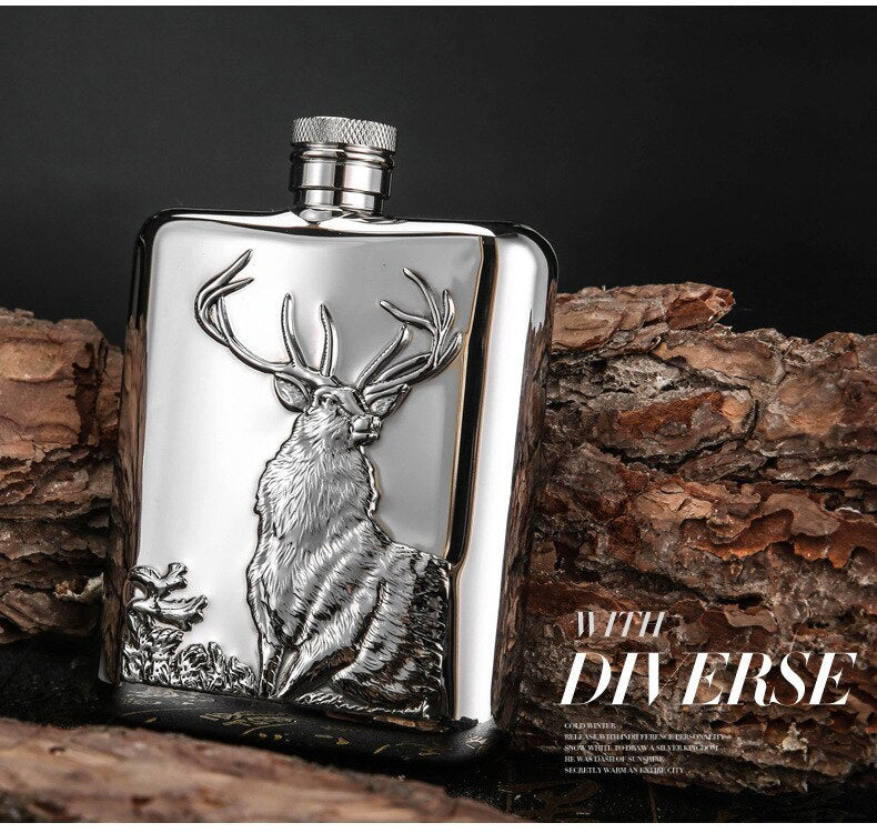 304 stainless steel wine pot outdoor portable 6 oz pure handmade fine wine set stainless steel hip flask flagon acacuss