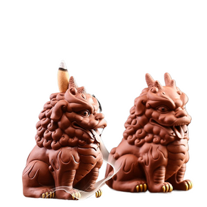 Creative backflow incense burner Sandalwood pixiu purple sand tea pet decoration boutique tea table Kung fu tea set accessories acacuss