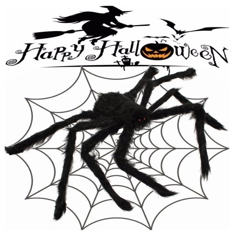 30cm/50cm/75cm/90cm/125cm/150cm/200cm Black Spider Halloween Decoration Haunted House Prop Indoor Outdoor Giant Decor acacuss