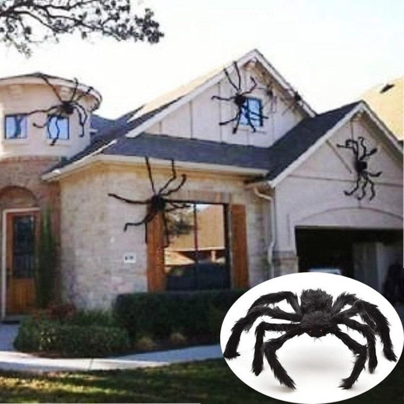 30cm/50cm/75cm/90cm/125cm/150cm/200cm Black Spider Halloween Decoration Haunted House Prop Indoor Outdoor Giant Decor acacuss