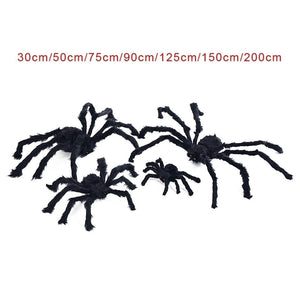 30cm/50cm/75cm/90cm/125cm/150cm/200cm Black Spider Halloween Decoration Haunted House Prop Indoor Outdoor Giant Decor acacuss