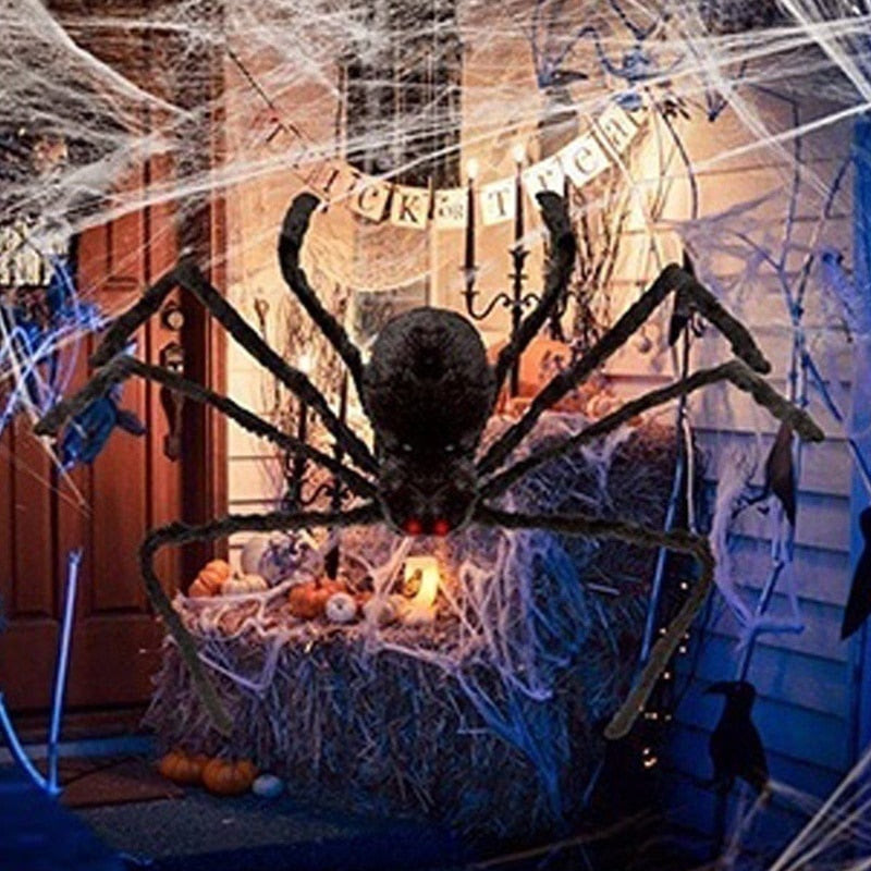 30cm/50cm/75cm/90cm/125cm/150cm/200cm Black Spider Halloween Decoration Haunted House Prop Indoor Outdoor Giant Decor acacuss