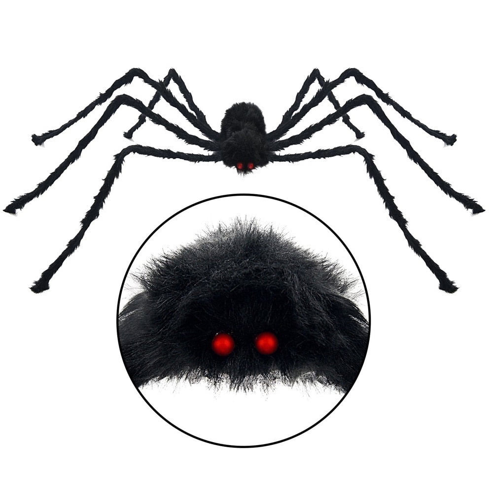 30cm/50cm/75cm/90cm/125cm/150cm/200cm Black Spider Halloween Decoration Haunted House Prop Indoor Outdoor Giant Decor acacuss