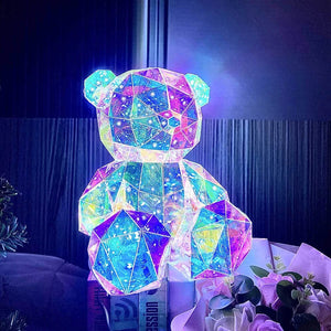 30cm Phantom PVC Multi Faceted Rose Teddy Bear Valentine'S Day Xmas Gift Sequin LED Teddy Bear With Box Wedding Anniversary Gift acacuss