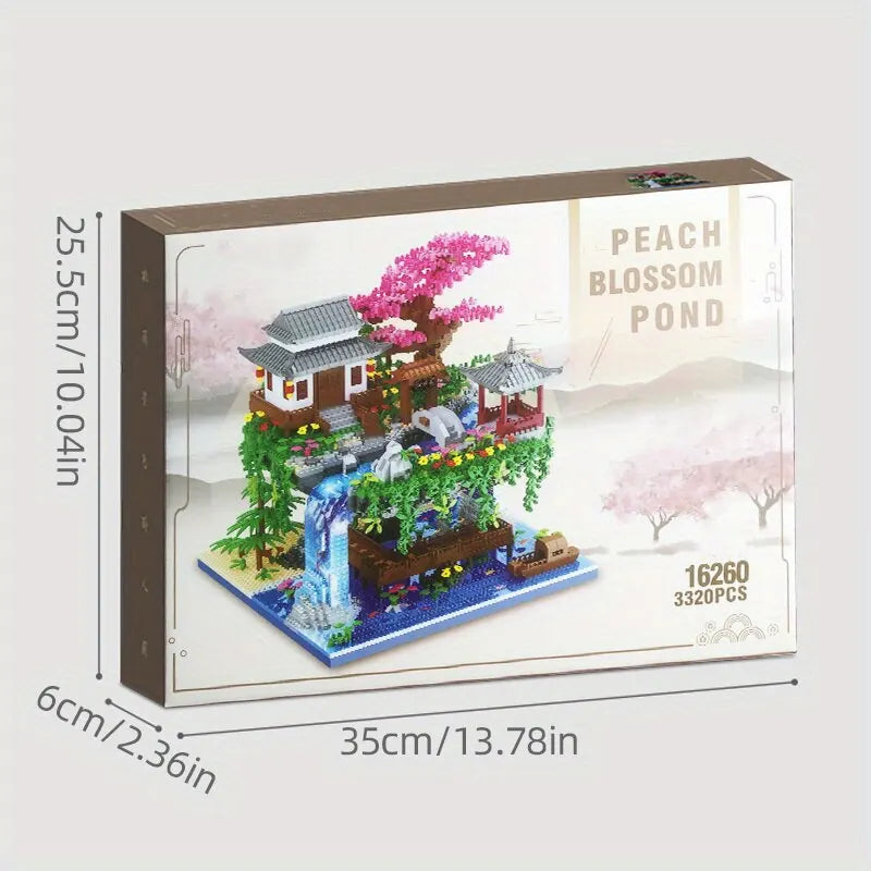 3320PCS Blocks Tree House Diamond Building Garden Architecture Waterfall Light DIY Bricks Cherry Blossom Toy For Kids Adult Gift acacuss