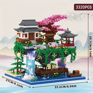 3320PCS Blocks Tree House Diamond Building Garden Architecture Waterfall Light DIY Bricks Cherry Blossom Toy For Kids Adult Gift acacuss