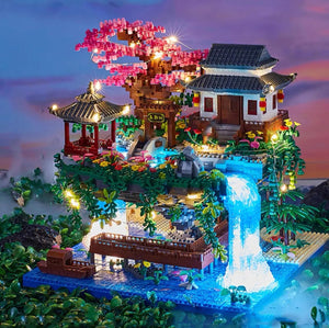 3320PCS Blocks Tree House Diamond Building Garden Architecture Waterfall Light DIY Bricks Cherry Blossom Toy For Kids Adult Gift acacuss