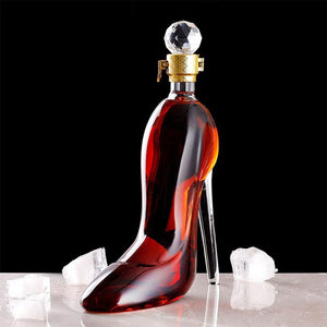 350/700ML High-heeled Shoes Shape Whisky Decanter Luxurious Glass Merlot Rum Wine Bottle Women Gift acacuss