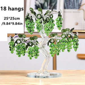 36 Hangs Crystal Grape Tree Decorations Fengshui Glass Craft Home Decor Figurines Christmas New Year Gifts Souvenirs Ornaments acacuss
