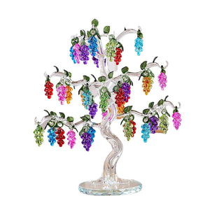 36 Hangs Crystal Grape Tree Decorations Fengshui Glass Craft Home Decor Figurines Christmas New Year Gifts Souvenirs Ornaments acacuss
