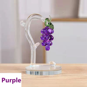 36 Hangs Crystal Grape Tree Decorations Fengshui Glass Craft Home Decor Figurines Christmas New Year Gifts Souvenirs Ornaments acacuss