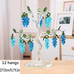 36 Hangs Crystal Grape Tree Decorations Fengshui Glass Craft Home Decor Figurines Christmas New Year Gifts Souvenirs Ornaments acacuss