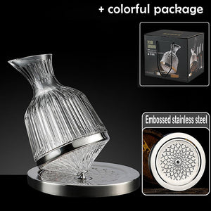 360 Rotating Wine Decanter Tumbler 1500ml Decanter Dispenser Crystal Glass Bottle Wine Aerator Mirror Jug Gift Bar Decoration acacuss