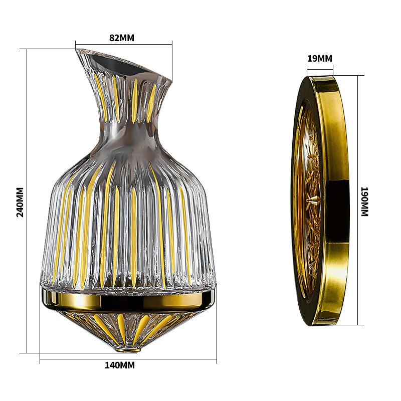 360 Rotating Wine Decanter Tumbler 1500ml Decanter Dispenser Crystal Glass Bottle Wine Aerator Mirror Jug Gift Bar Decoration acacuss
