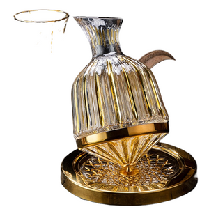 360 Rotating Wine Decanter Tumbler 1500ml Decanter Dispenser Crystal Glass Bottle Wine Aerator Mirror Jug Gift Bar Decoration acacuss