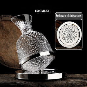 360 Rotating Wine Decanter Tumbler 1500ml Decanter Dispenser Crystal Glass Bottle Wine Aerator Mirror Jug Gift Bar Decoration acacuss