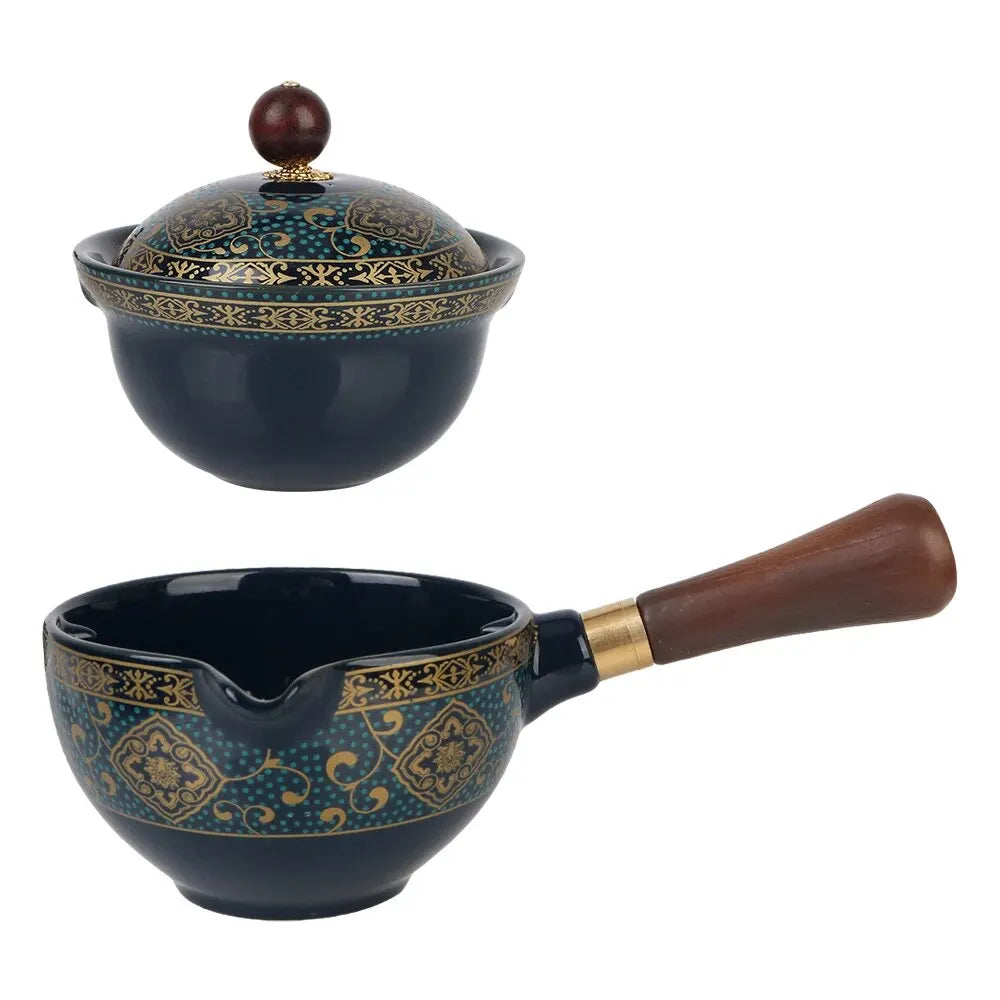 360 Rotation Tea Maker and Infuser Ceramic Tea Cup for Puer Porcelain Chinese Gongfu Tea Set Flowers Exquisite Shape acacuss