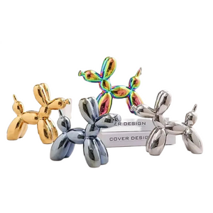 11cm Mini Ceramic Balloon Dog Abstract Ornament Creative Sculpture Study Room Statue Home Office Accessories Festival Decoration acacuss