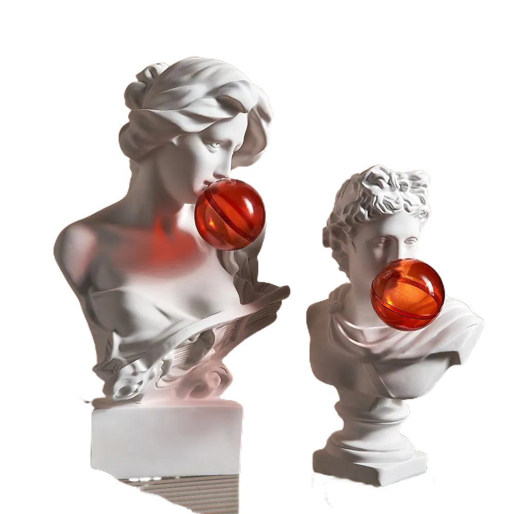 Aesthetic Character Figurines Artistic Plaster Model Blowing Bubble Gum Statue For Living Room Decor Modern Home Decoration Art acacuss