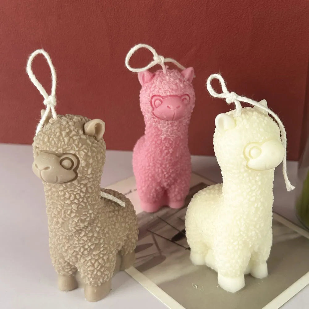 3D Alpacas Silicone Candle Mold DIY Cute Animal Scented Candle Soap Craft Gifts Making Resin Plaster Molds Home Decor Supplies acacuss