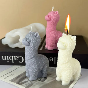 3D Alpacas Silicone Candle Mold DIY Cute Animal Scented Candle Soap Craft Gifts Making Resin Plaster Molds Home Decor Supplies acacuss