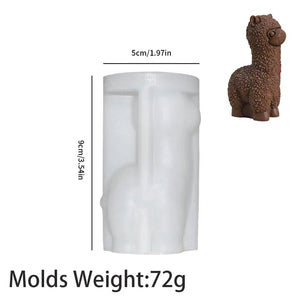 3D Alpacas Silicone Candle Mold DIY Cute Animal Scented Candle Soap Craft Gifts Making Resin Plaster Molds Home Decor Supplies acacuss