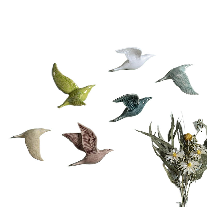3D Ceramic Birds Shape Wall Hanging Decorations Simple Home Decorations Accessories Decoracao Para Casa Wall Crafts Ornaments acacuss