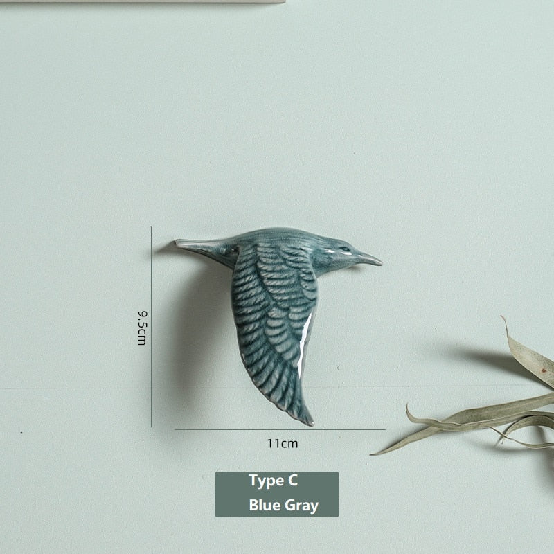 3D Ceramic Birds Shape Wall Hanging Decorations Simple Home Decorations Accessories Decoracao Para Casa Wall Crafts Ornaments acacuss