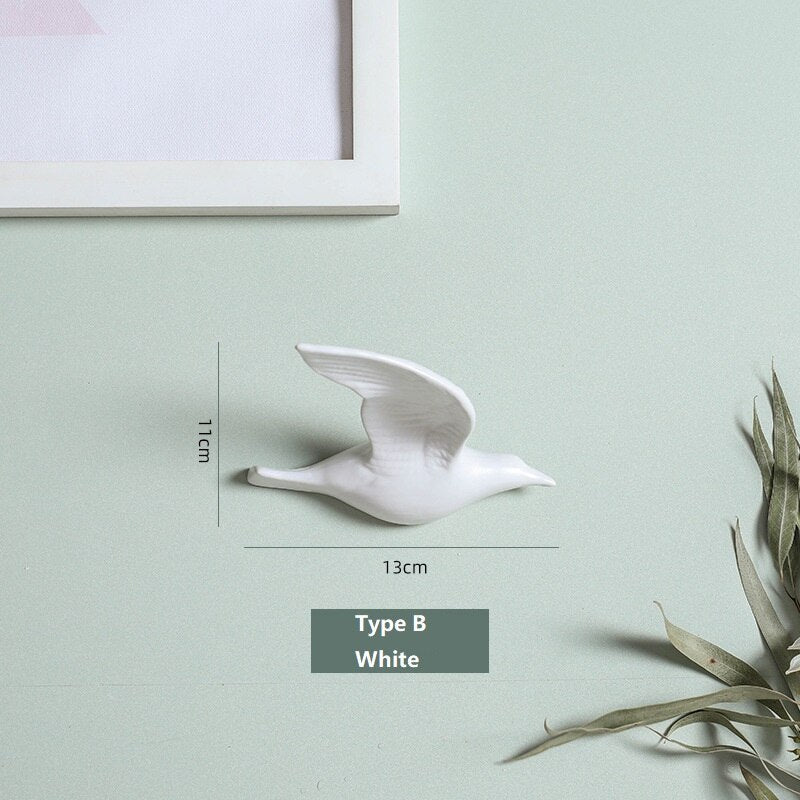3D Ceramic Birds Shape Wall Hanging Decorations Simple Home Decorations Accessories Decoracao Para Casa Wall Crafts Ornaments acacuss