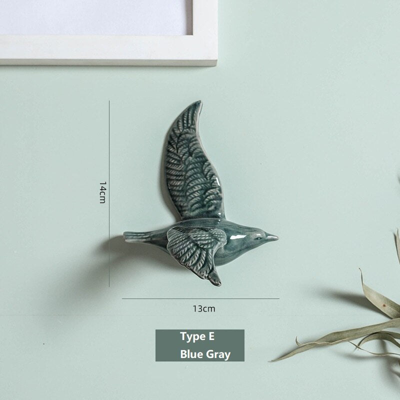 3D Ceramic Birds Shape Wall Hanging Decorations Simple Home Decorations Accessories Decoracao Para Casa Wall Crafts Ornaments acacuss