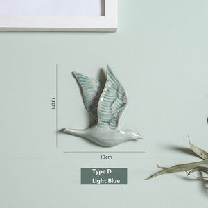 3D Ceramic Birds Shape Wall Hanging Decorations Simple Home Decorations Accessories Decoracao Para Casa Wall Crafts Ornaments acacuss