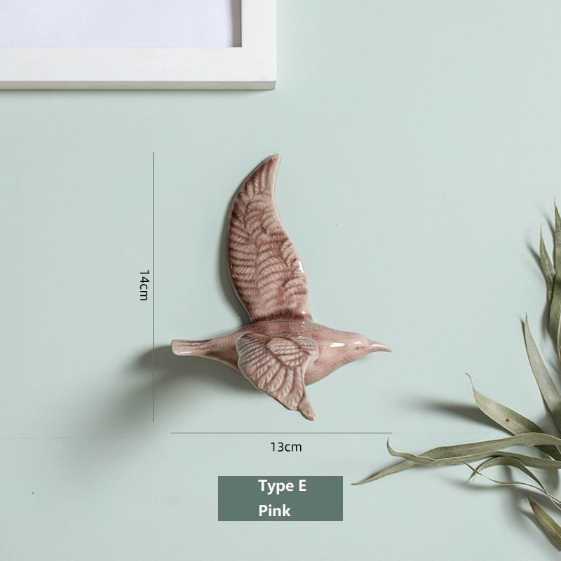 3D Ceramic Birds Shape Wall Hanging Decorations Simple Home Decorations Accessories Decoracao Para Casa Wall Crafts Ornaments acacuss