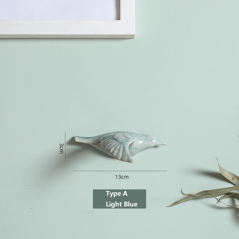 3D Ceramic Birds Shape Wall Hanging Decorations Simple Home Decorations Accessories Decoracao Para Casa Wall Crafts Ornaments acacuss