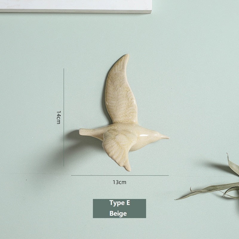 3D Ceramic Birds Shape Wall Hanging Decorations Simple Home Decorations Accessories Decoracao Para Casa Wall Crafts Ornaments acacuss