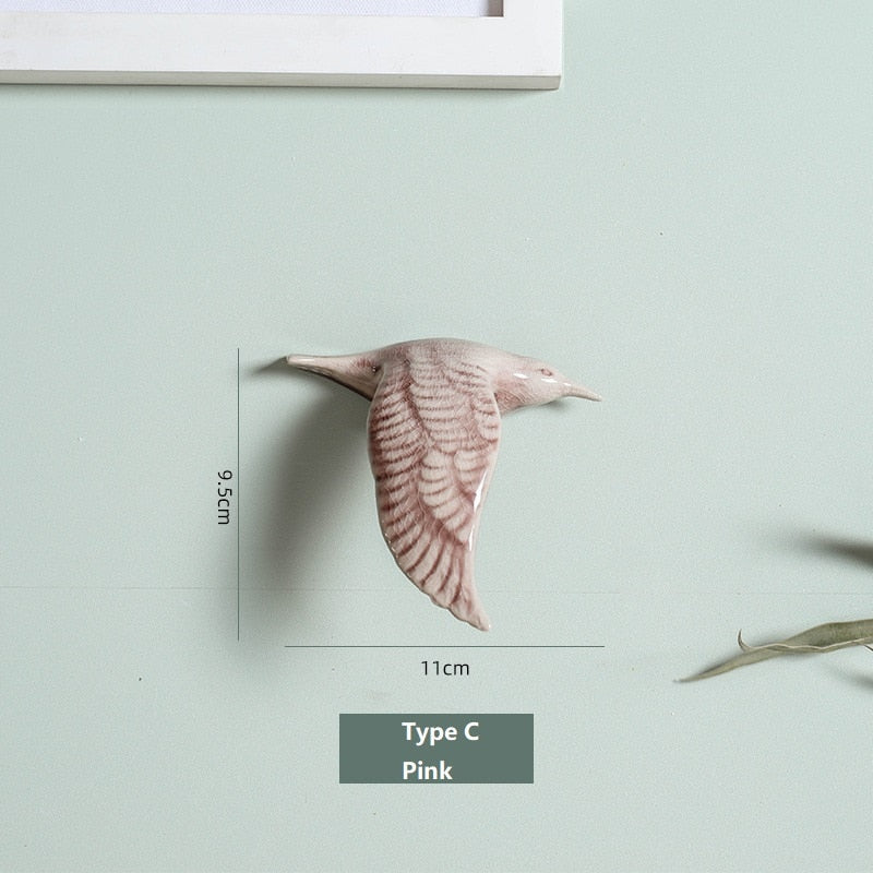 3D Ceramic Birds Shape Wall Hanging Decorations Simple Home Decorations Accessories Decoracao Para Casa Wall Crafts Ornaments acacuss