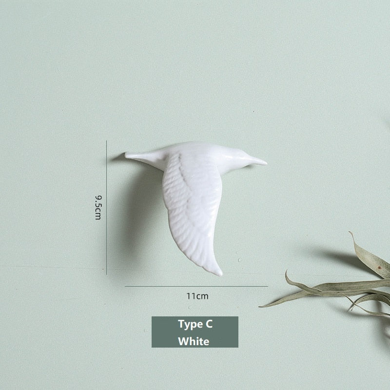 3D Ceramic Birds Shape Wall Hanging Decorations Simple Home Decorations Accessories Decoracao Para Casa Wall Crafts Ornaments acacuss