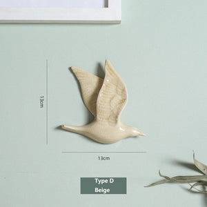 3D Ceramic Birds Shape Wall Hanging Decorations Simple Home Decorations Accessories Decoracao Para Casa Wall Crafts Ornaments acacuss