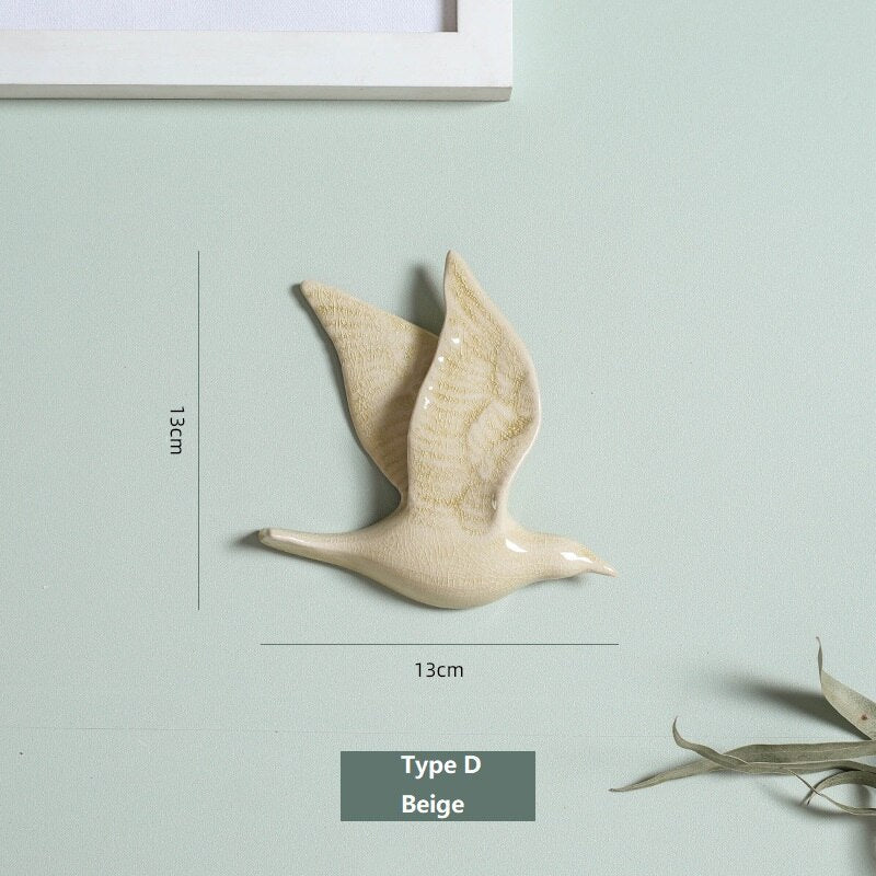 3D Ceramic Birds Shape Wall Hanging Decorations Simple Home Decorations Accessories Decoracao Para Casa Wall Crafts Ornaments acacuss