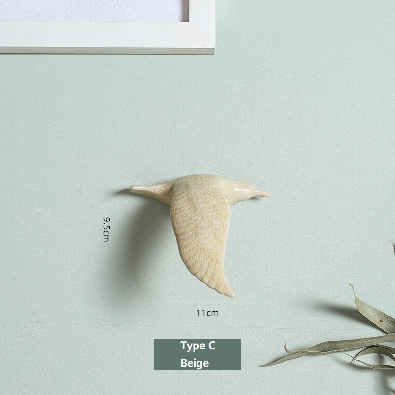 3D Ceramic Birds Shape Wall Hanging Decorations Simple Home Decorations Accessories Decoracao Para Casa Wall Crafts Ornaments acacuss