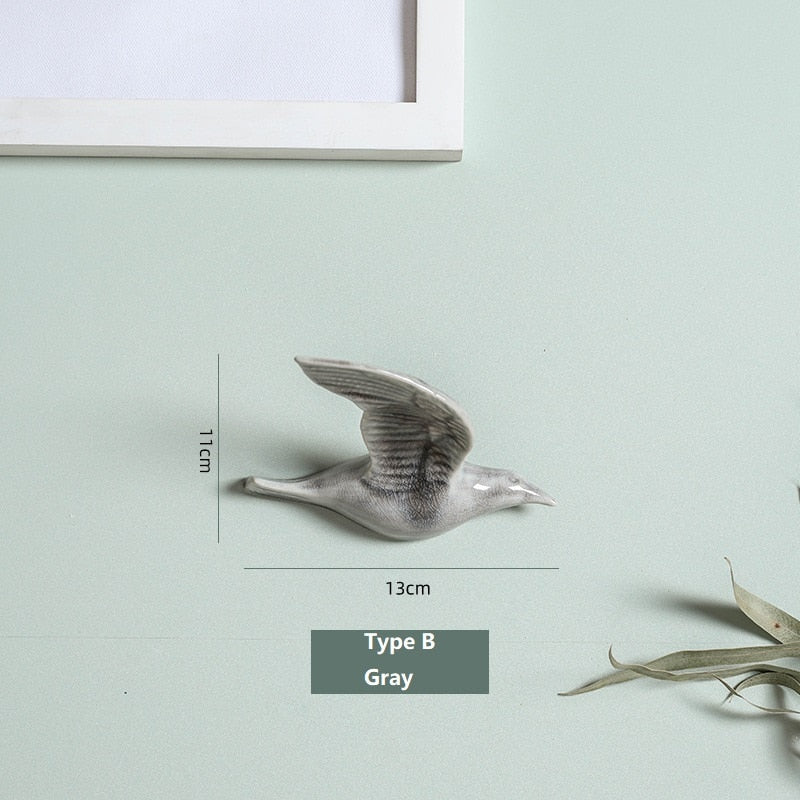 3D Ceramic Birds Shape Wall Hanging Decorations Simple Home Decorations Accessories Decoracao Para Casa Wall Crafts Ornaments acacuss