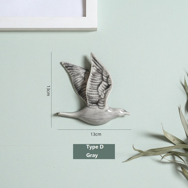 3D Ceramic Birds Shape Wall Hanging Decorations Simple Home Decorations Accessories Decoracao Para Casa Wall Crafts Ornaments acacuss