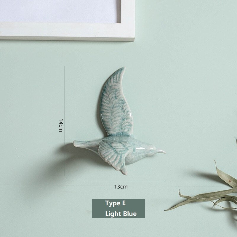3D Ceramic Birds Shape Wall Hanging Decorations Simple Home Decorations Accessories Decoracao Para Casa Wall Crafts Ornaments acacuss