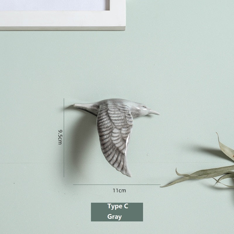 3D Ceramic Birds Shape Wall Hanging Decorations Simple Home Decorations Accessories Decoracao Para Casa Wall Crafts Ornaments acacuss