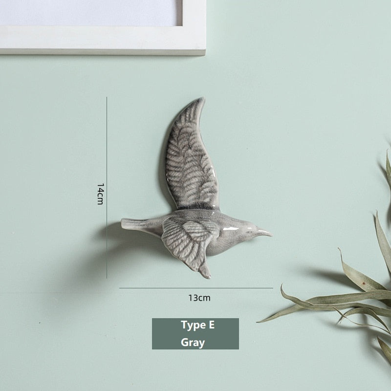 3D Ceramic Birds Shape Wall Hanging Decorations Simple Home Decorations Accessories Decoracao Para Casa Wall Crafts Ornaments acacuss