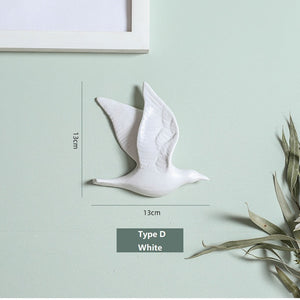 3D Ceramic Birds Shape Wall Hanging Decorations Simple Home Decorations Accessories Decoracao Para Casa Wall Crafts Ornaments acacuss