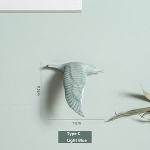 3D Ceramic Birds Shape Wall Hanging Decorations Simple Home Decorations Accessories Decoracao Para Casa Wall Crafts Ornaments acacuss