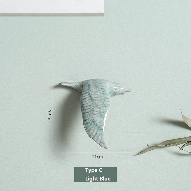 3D Ceramic Birds Shape Wall Hanging Decorations Simple Home Decorations Accessories Decoracao Para Casa Wall Crafts Ornaments acacuss