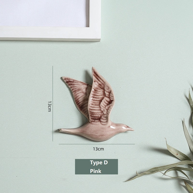 3D Ceramic Birds Shape Wall Hanging Decorations Simple Home Decorations Accessories Decoracao Para Casa Wall Crafts Ornaments acacuss